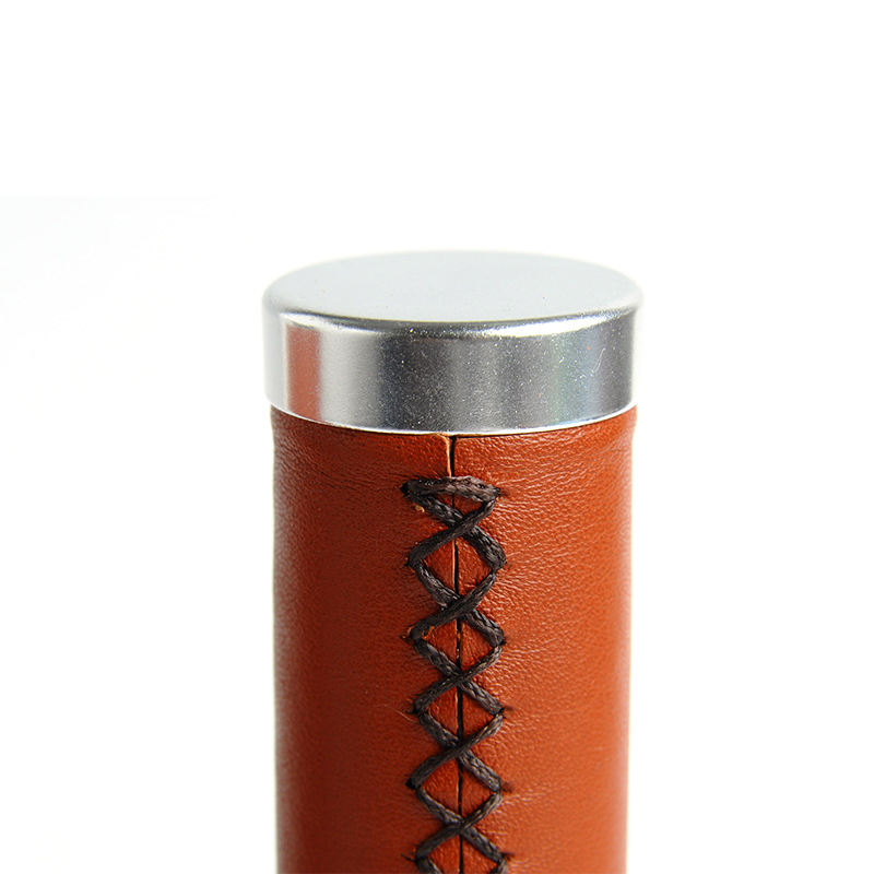 Maxford MAX-191D Retro Cowhide Bicycle Handlebar Grips - Lock-On Vintage Alloy Grip